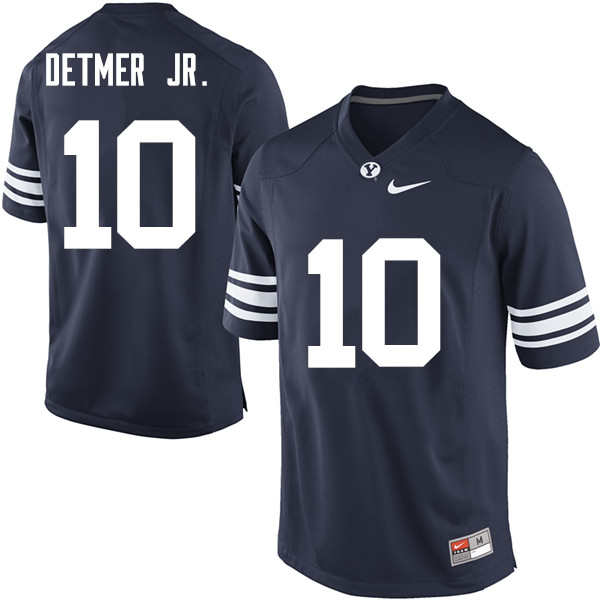 Men #10 Koy Detmer Jr. BYU Cougars College Football Jerseys Sale-Navy